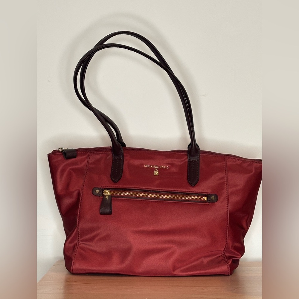 Michael Kors Red Structured Tote with Glossy Finish